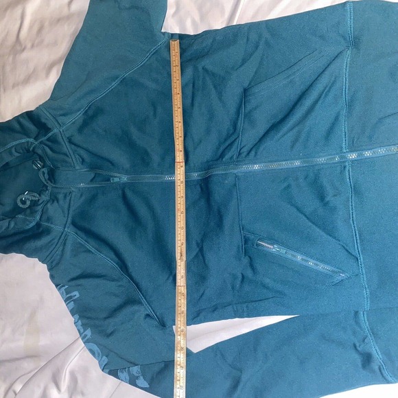 Hurley Hoodie Sweatshirt Women Large Teal Blue Zip Up Front Pockets Outdoors - Picture 3 of 12